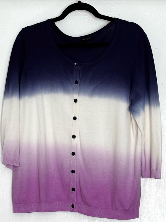 Talbots Sweaters - Talbots Dip Dye Ombré Cotton Blend Cardigan Sweater Size 1XP